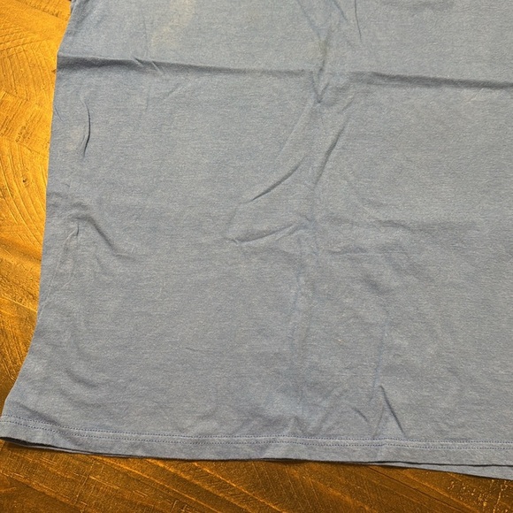 Eighty Eight Graphic Blue Cotton T-Shirt Yellow Smiley Hustle Embroidered LG - Picture 4 of 8